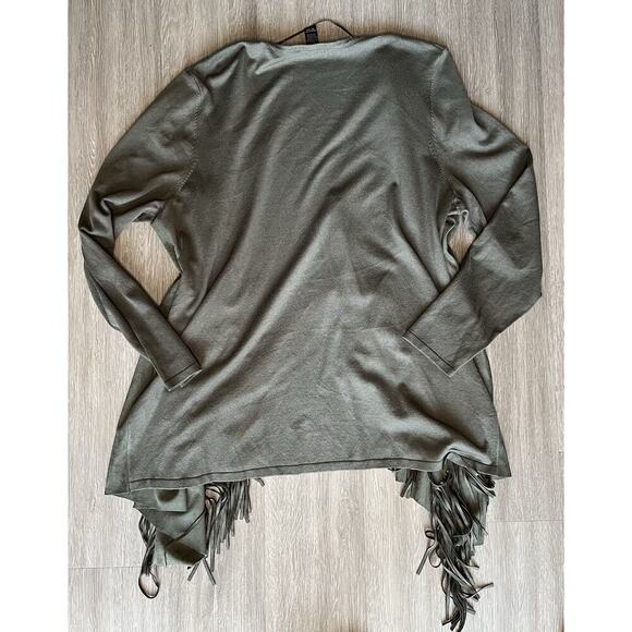INC International Concepts Green Fringe Open Front Cardigan Jacket Plus Size 1X - Picture 4 of 5